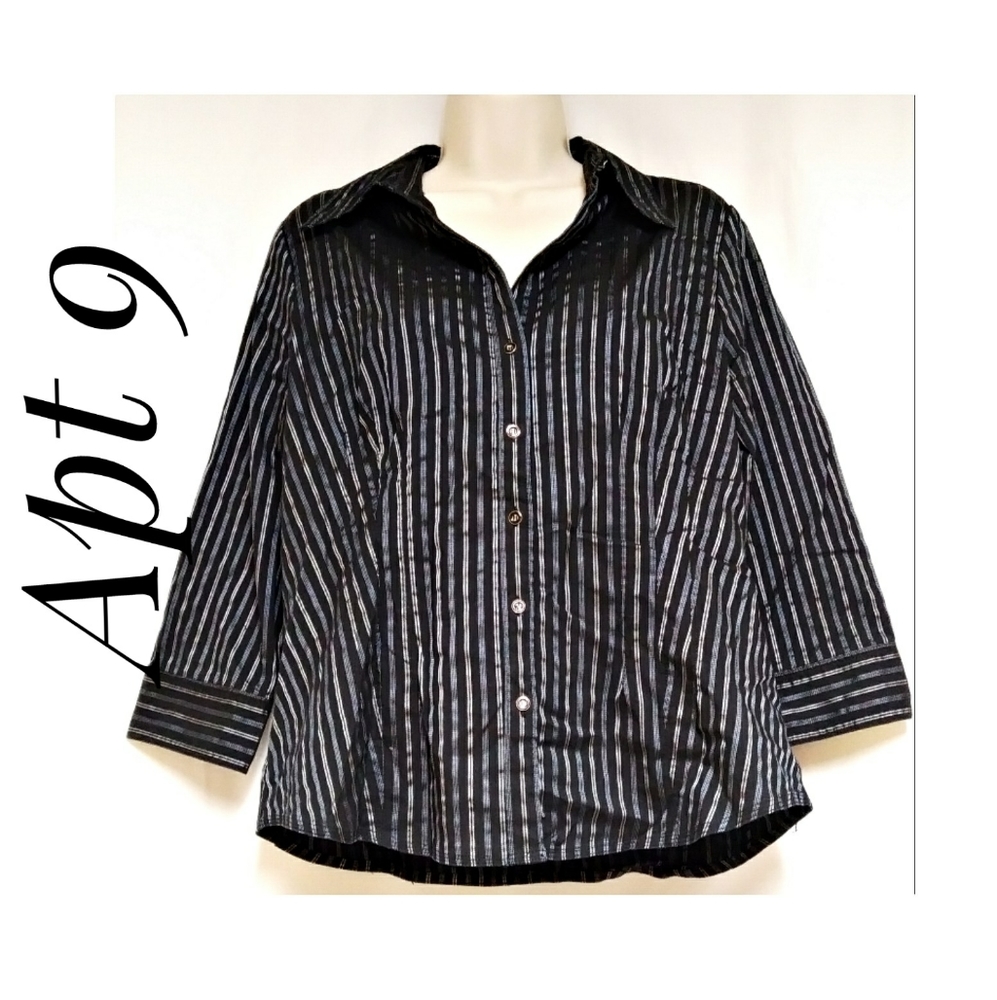 Woman's Apt 9 Long Sleeve Button Down Top Size PL